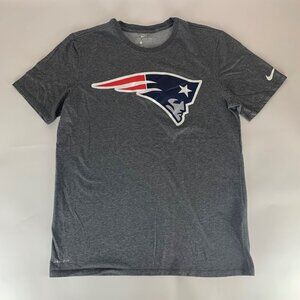New England Patriots NFL Gray Nike Dri Fit Crewneck Shirt Mens Large
